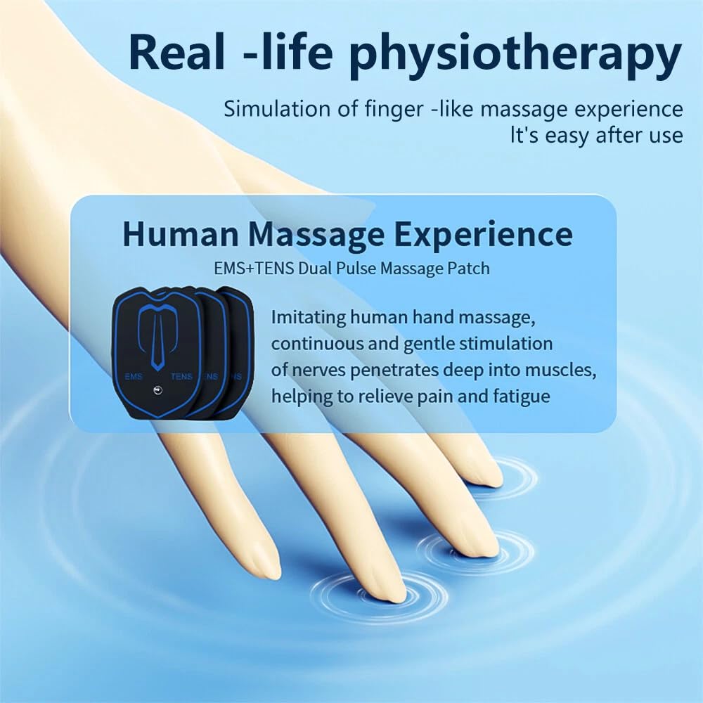 Electrostimulateur Musculaire, 3 en 1 TENS/EMS/Massage Appareil de Stimulation Électrique Avec 24 Modes 30 Intensités, Double Canaux 8 Électrodes Soulagement de la Douleur et Massage