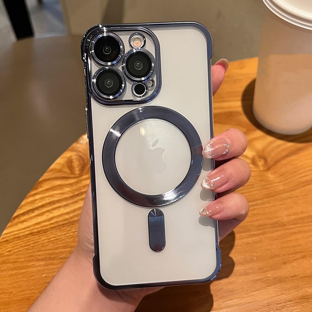 Étui sans Cadre pour iPhone 14 Pro Max : Coque Magnétique Transparente de Placage - 7