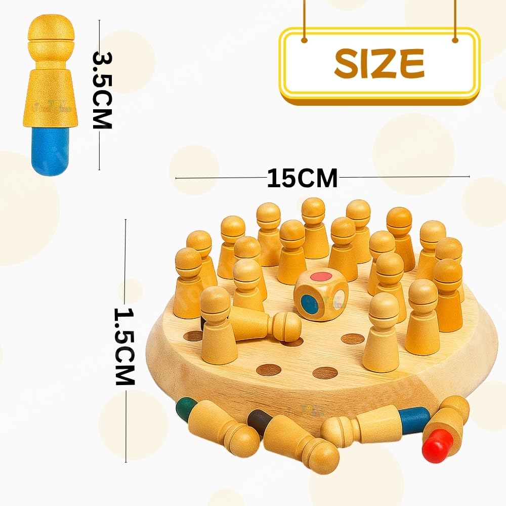 Toy Imagine Wooden Color Memory Chess Game for Kids Age 3+ | Wooden Memory Match Stick Chess Board Game | Brain Puzzle Toy for Boys, Girls & Adults | Montessori Learning & Family Game image 5