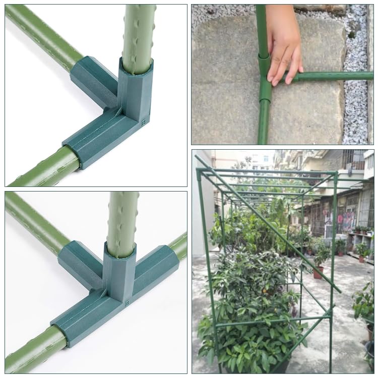 Upstore 8Pcs Fitting 16mm Stable Support Heavy Duty Greenhouse Frame Building Connector Plastic Connectors Bracket Pipe Parts for Grape Trellis Sunscreen Shed Gardening - Image 4