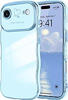 Vista 1 de LCHULLE Funda para iPhone Air para mujeres y niñas, lindo marco ondulado con forma rizada con patrón de corazón de amor, cubierta de protección
