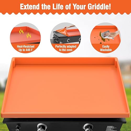 Miniatura 5 de Parrilla, cubierta de silicona resistente de grado alimenticio, borde completo mejorado almohadillas de parrilla y alfombrillas protectoras para