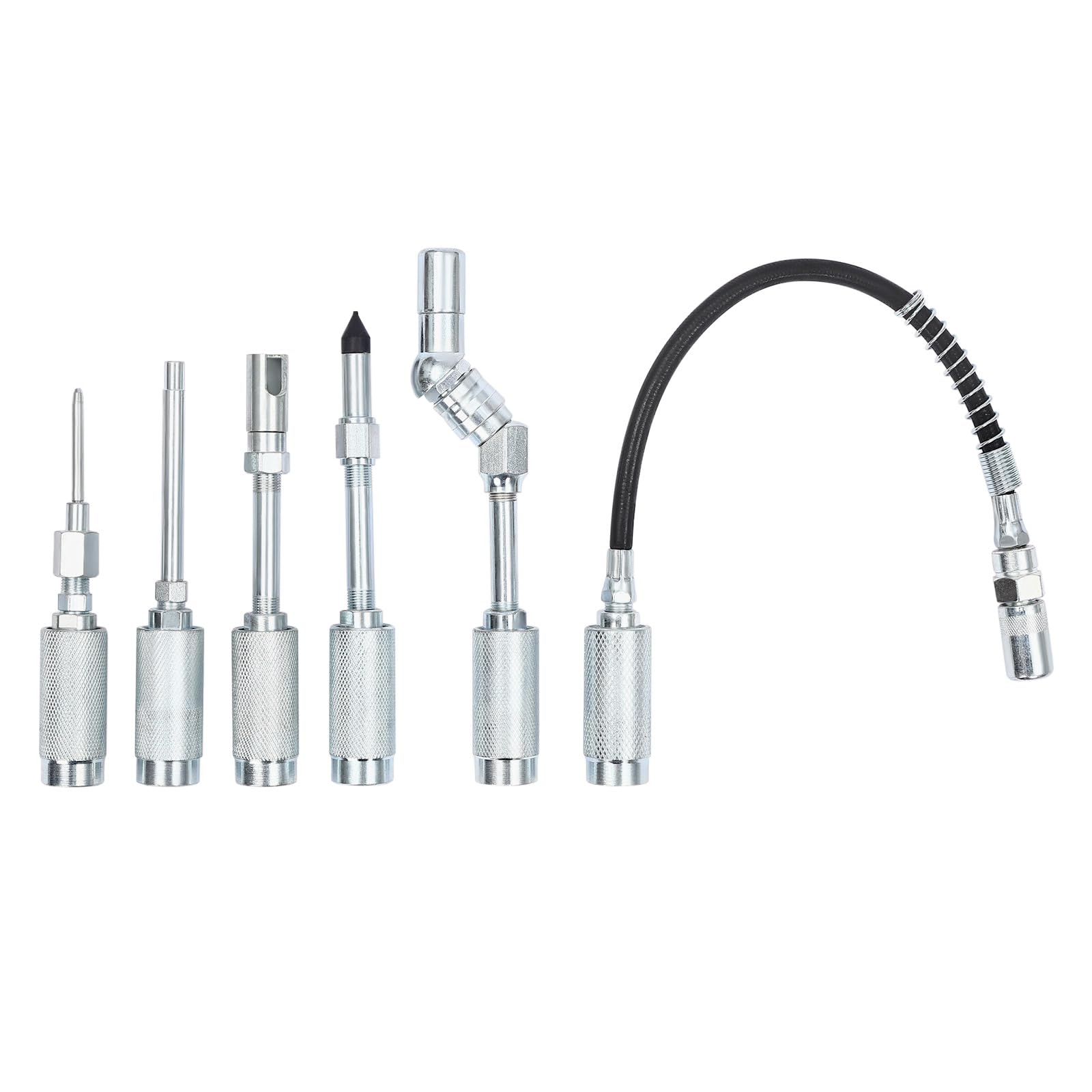 Juego de 6 adaptadores para pistola de grasa, juego de embrague, boquilla de lubricación, adaptador para prensa de engrase y juego de accesorios para prensas de grasa con maletín de