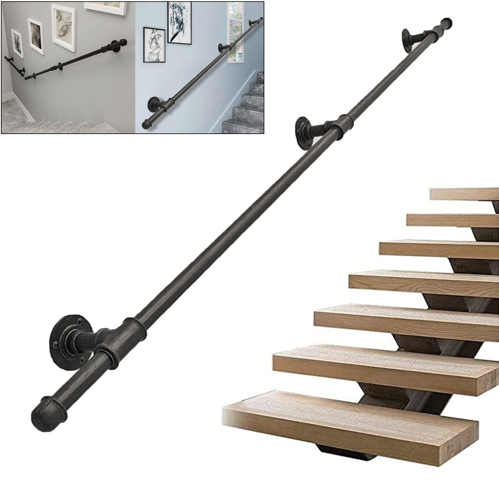 Kit de support de main courante d'escalier extérieure pour rampe de sécurité