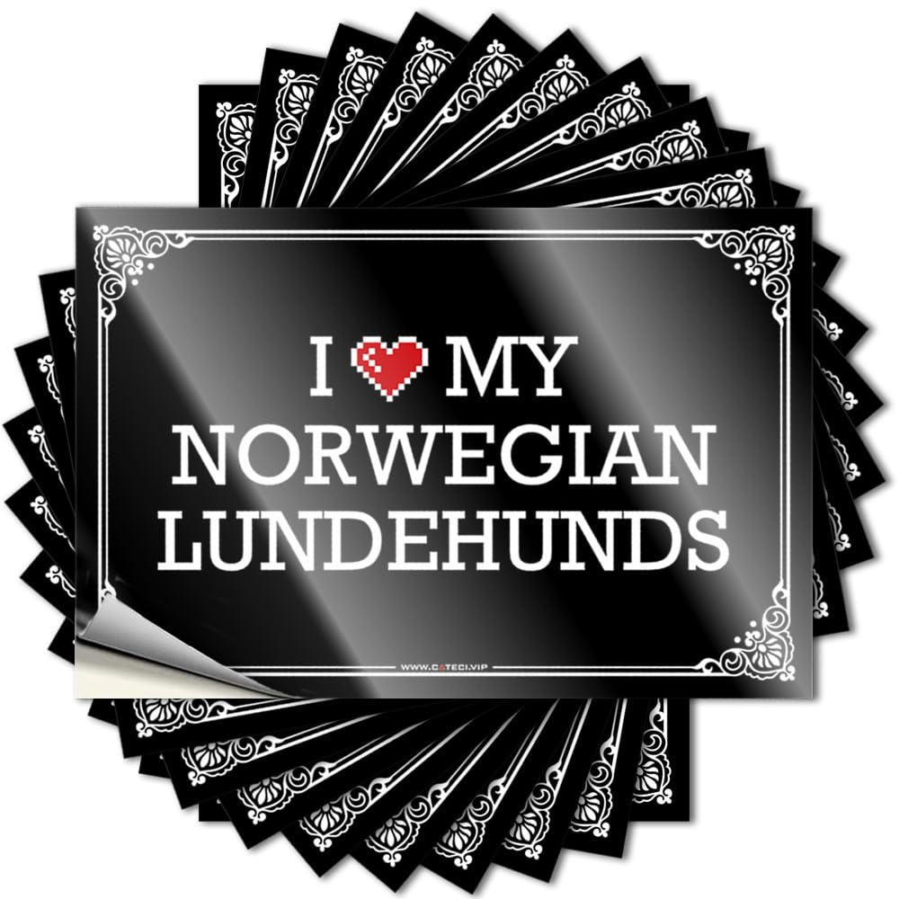 Tattoos Books Waterproof Vinyl Sticker | I Love My Norwegian Lundehunds Encouragement Cover for Halloween DIY Projects(12X18CM)