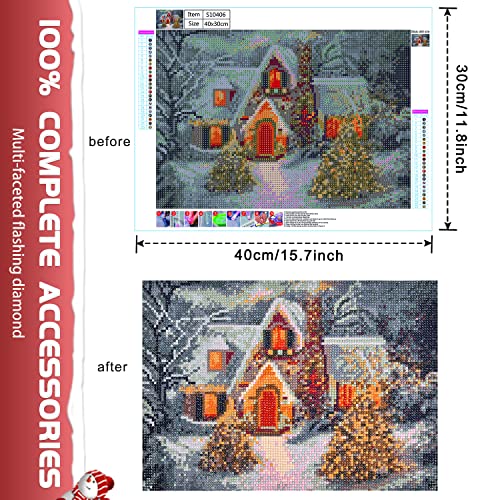5D Diy Diamond Painting Full Drill By Number Kits, Full Drill Crystal Rhinestone Embroidery Pictures Arts Craft For Home Wall Decor Gift Christmas Snowman(15.7X11.8 Inch) #TOP2