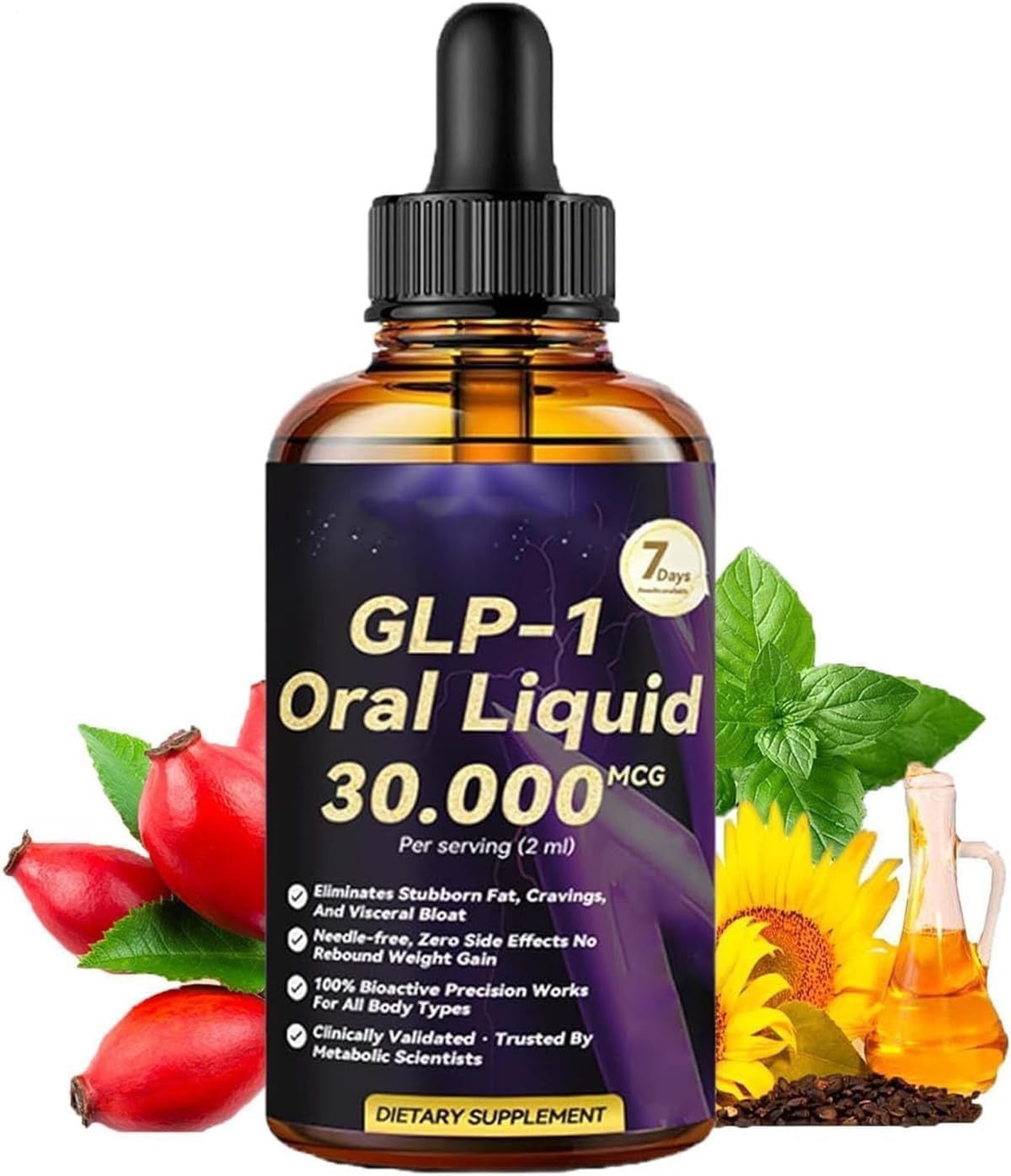 Dormoran GLP-1 Oral Liquid, GLP-1 Slimming Drops for Weight Loss, Dormoran GLP 1 Peptide Complex Serums, Natural Plant Extract GLP 1 Supplements Concentrate, Refreshing & Mild Slimming Drops (1)