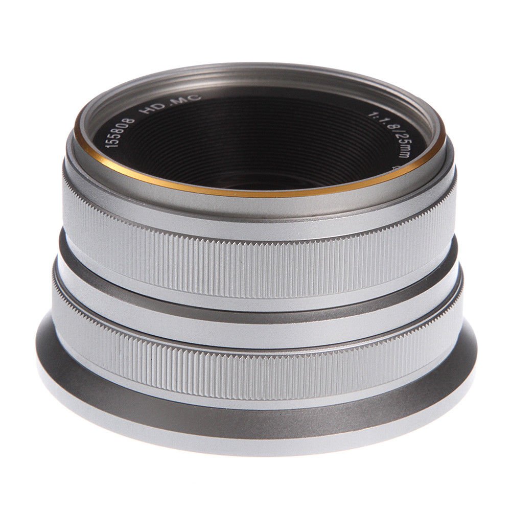 7 Artisans 25 mm f/1.8 mise au point manuelle MF objectif pour Fujifilm FX Mont X-pro2 T2 Argent