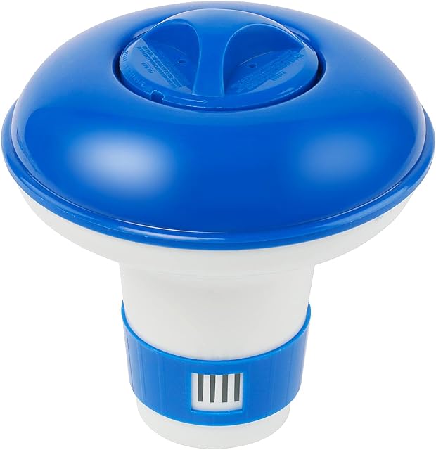 ACHANFLY 5 Inch Removable Floating Chlorine Tablets Dispenser for Hot Tub Chemicals Adjustable Pool Chlorine Tablets Granules Dispenser Floater, Chlorine Tablet Dispenser for Pool Spa Fountain