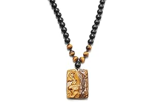 Tiger Eye Lucky Amulet Protection Necklace for Men