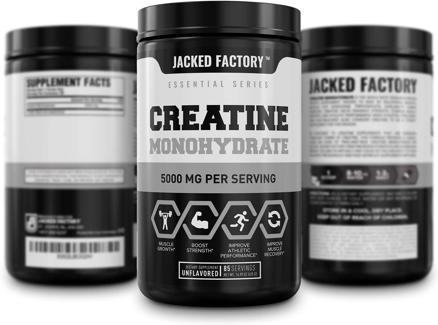 Creatine Monohydrate Powder 5g - Premium Creatine Supplement for Muscle Growth, Increased Strength, Enhanced Energy Output and Improved Athletic Performance - 85 Servings, Unflavored : Health & Household