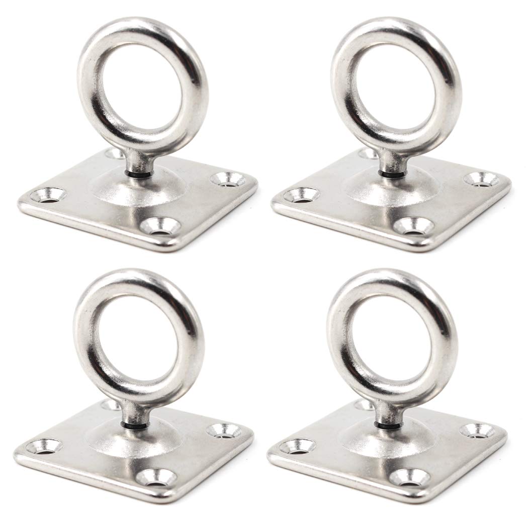 SeeRaphee M5 Swivel Ceiling Mount Hook Heavy Duty 304 Stainless Steel for Yoga Swing Boat Rigging Marine Deck Hardware(4 Pieces)