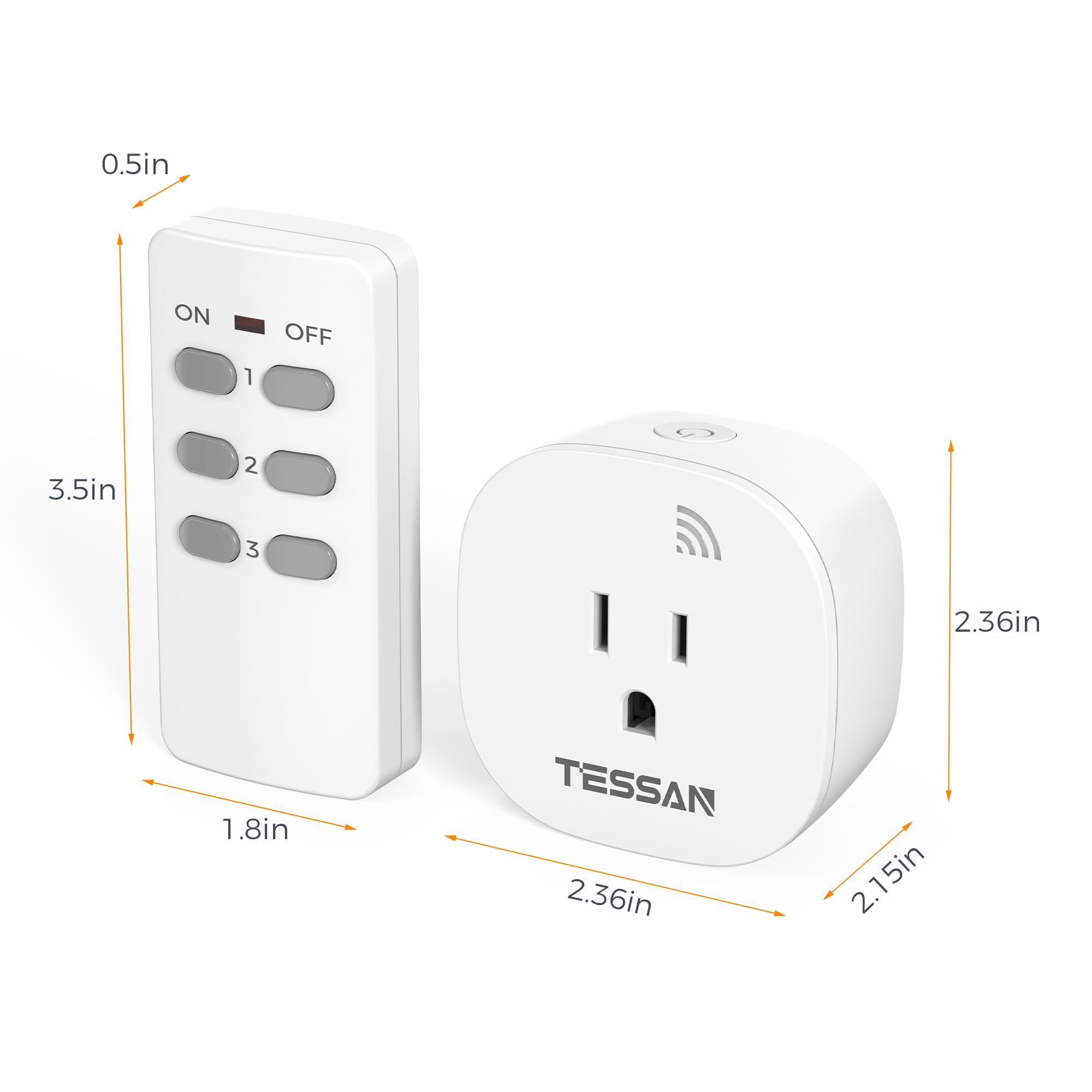 Snapklik.com : Remote Control Outlet, TESSAN Wireless Electrical Plug ...