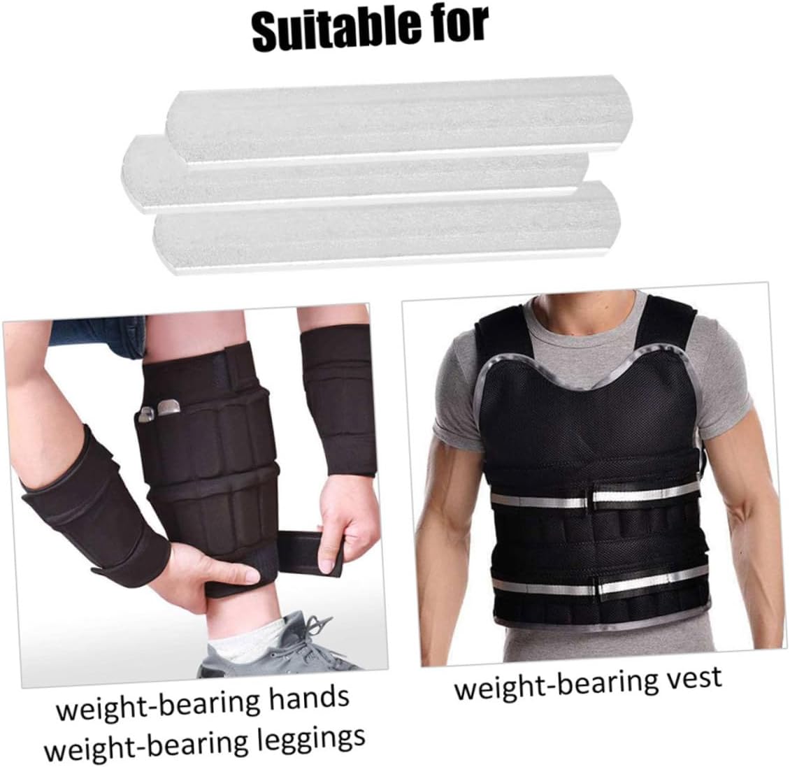 8pcs Adjustable Steel Plates for Weighted Vest Strength Training Running Fitness Weight-bearing Equipment Rustproof DIY Fitness Weight Inserts