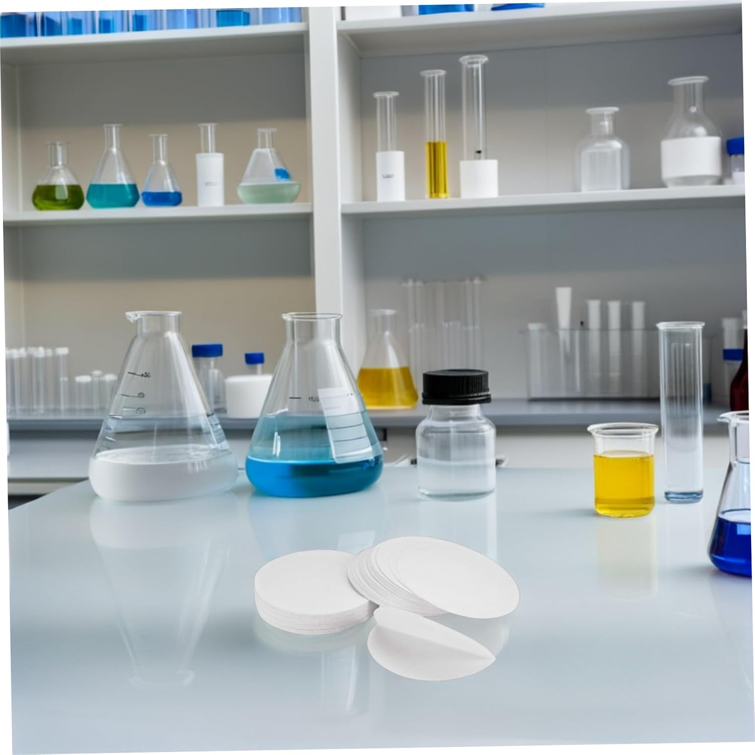 300pcs White Round Qualitative Filter Paper for Rapid Lab Filtration