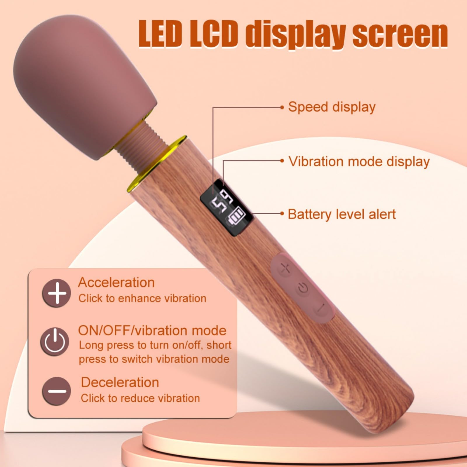 Vibration für Frauen G-Punkt und Klitoris mit 10 Vibrationsmodi LCD Leiser Dildo Vibratoren Sex Spielzeug für Frau Paare Silikon Wand Massagestab Vibratorensets für Frauen Klitoris Stimulator
