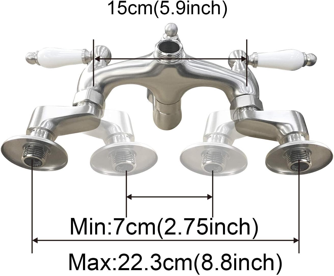 8 inch luxury rain shower system constructed from solid brass with Matching Brushed Nickel Clawfoot Tub Faucet Wall Mount Hand Held Shower Bathtub Faucet