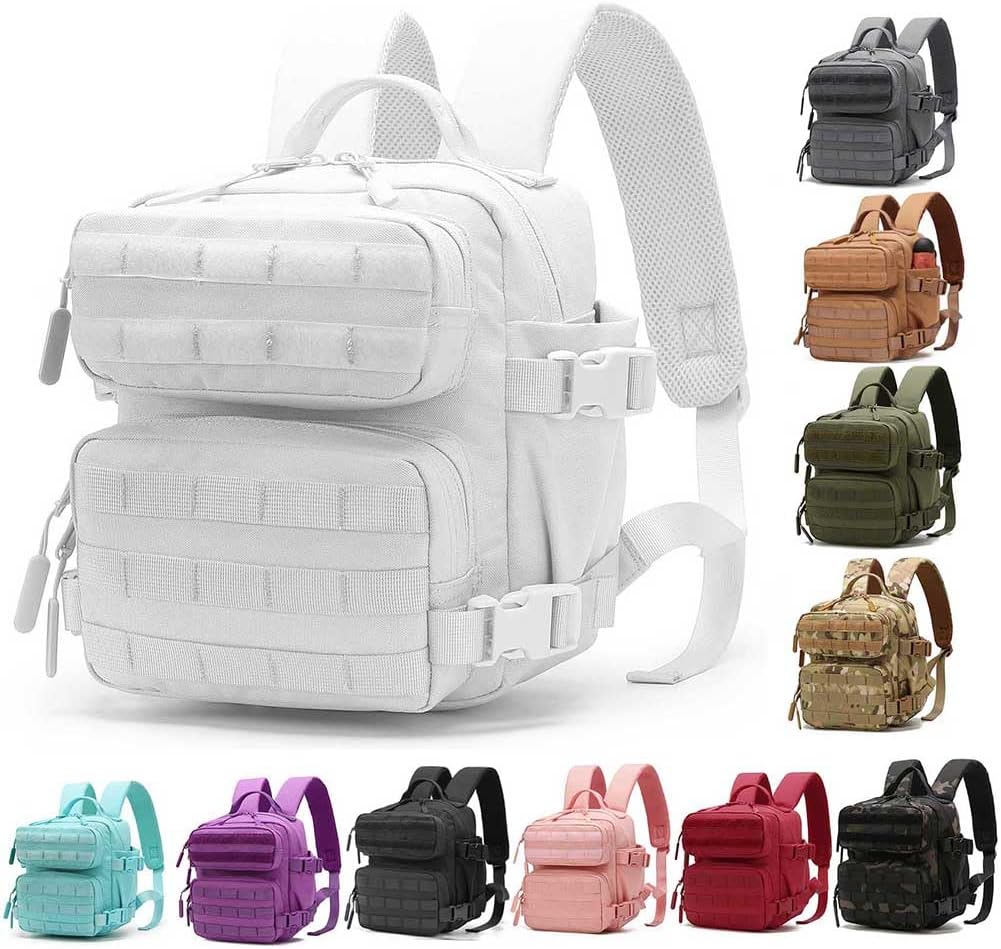 9L Mini Backpack for Women, 9L Small Hiking Backpack of Gym, Travel, Camping (White)