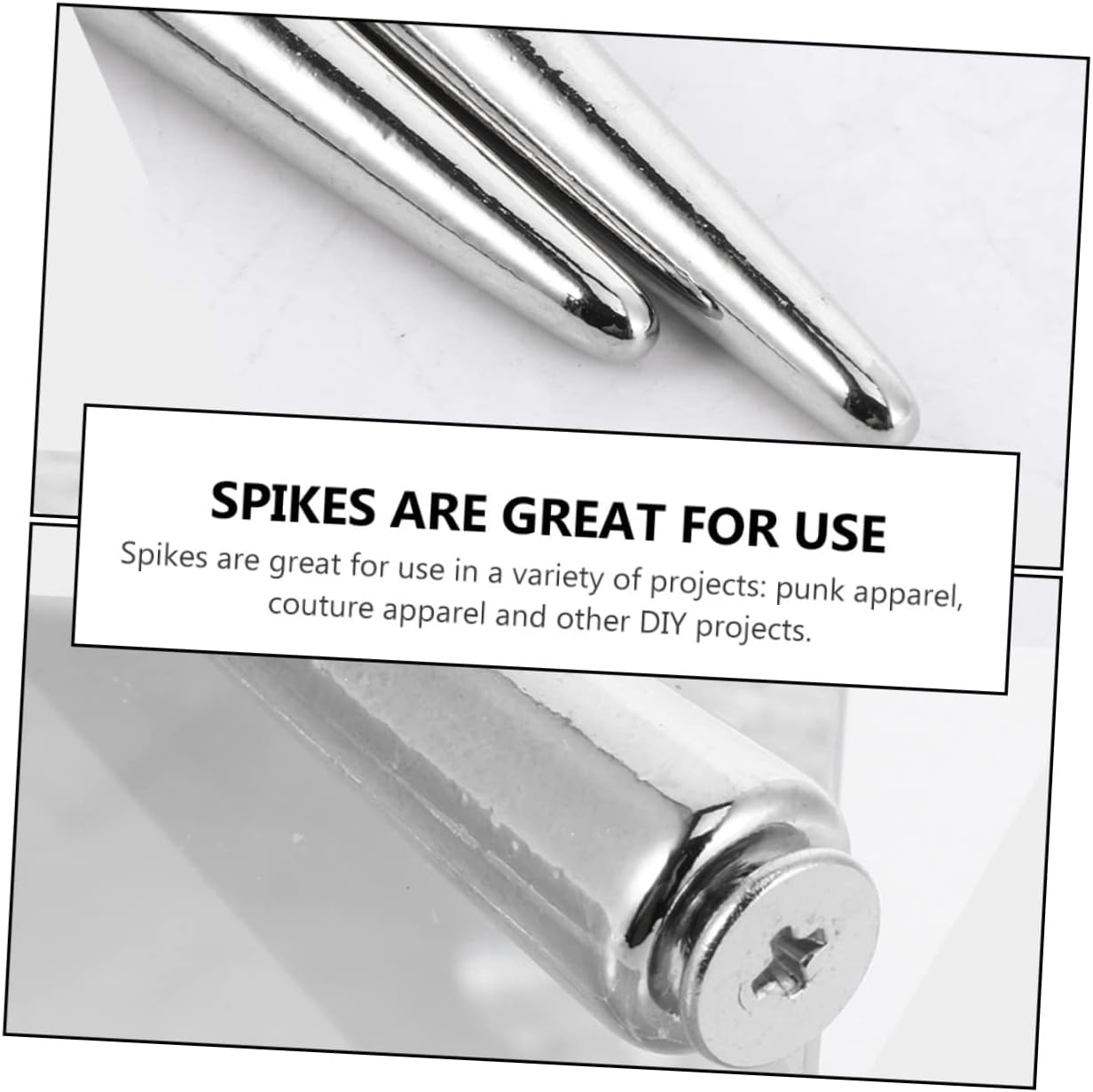 DOITOOL 8pcs Punk Spike Rivet Accessories for Leather Crafts Metal Cone Spikes for Decoration Jackets Bags Shoes and More Unique Personal Style for Craft Projects