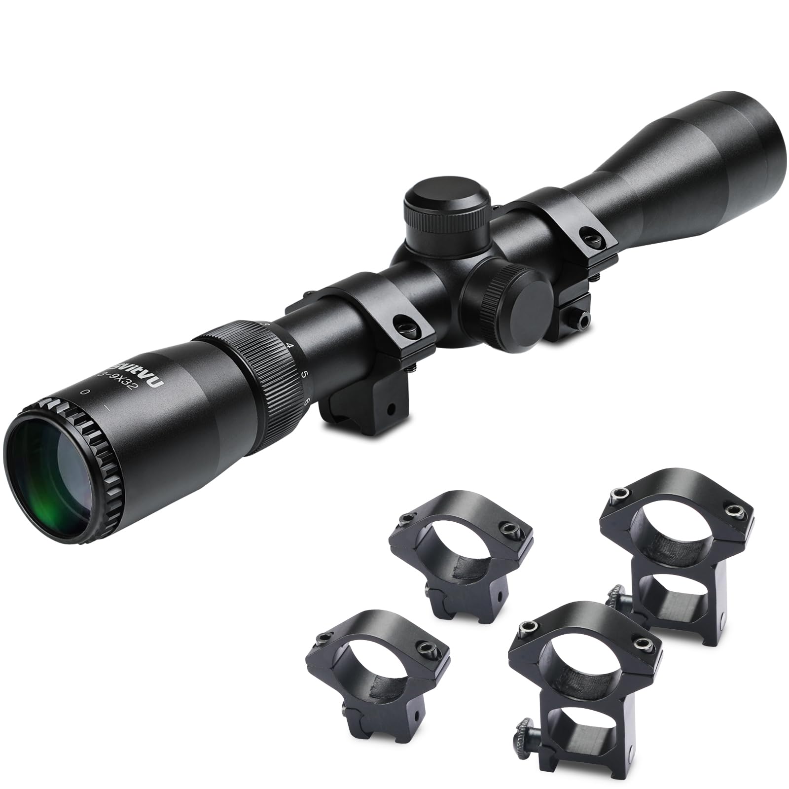 Rifle Scope, 3-9X32, 3-9X40, 3-9X50, Green Lens, Fast Focus Eyepiece, Free Ring Mounts, Air Rifle Scope, Optics Reticle Crosshair Scope