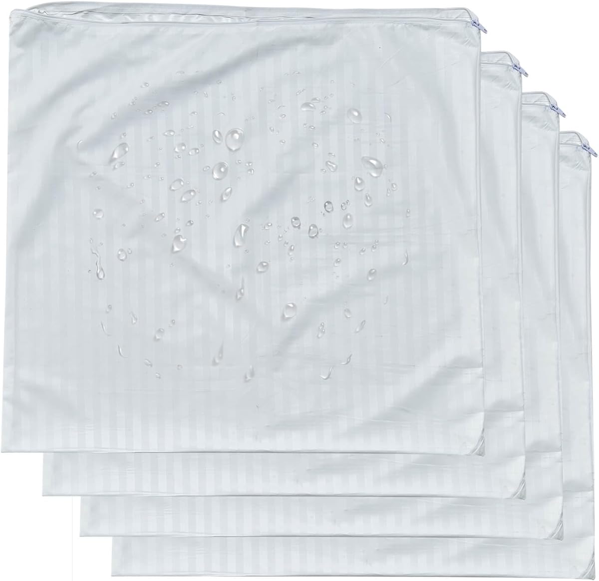 4 Pack Feather Proof Pillow Protectors 20x20 Waterproof Cover for Goose Down Square Throw Pillows