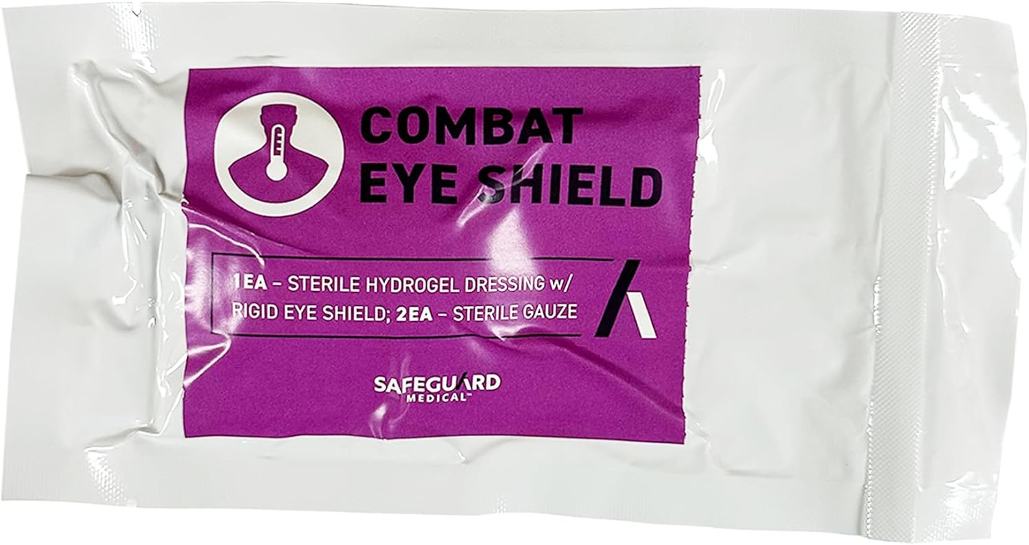 Safeguard Combat Eye Shield 6" Hydrogel Disc, Aluminum Eye Shield, 4"x4" Gauze Pad
