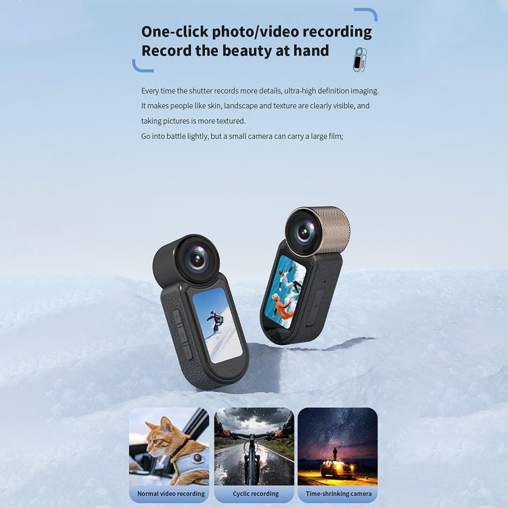 Appareil photo pouce compact léger 2,7 K pour l'extérieur (blanc)