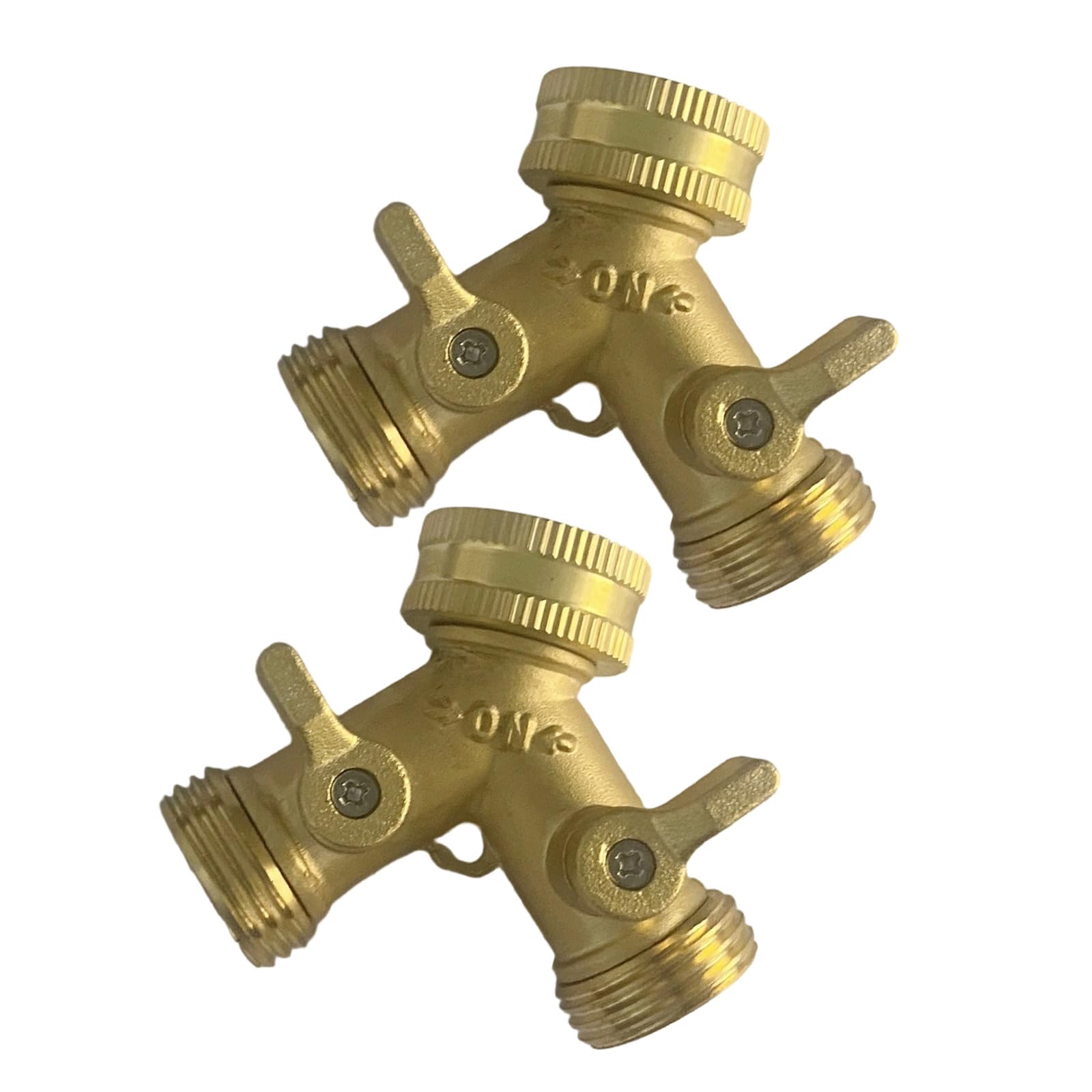 Hzbb Silk Teeth B Resistant 3 / 4Inch Heavy Duty Brass Y Splitter Connector For Garden Hose Irrigation Systems All Brass Irrigation Connector