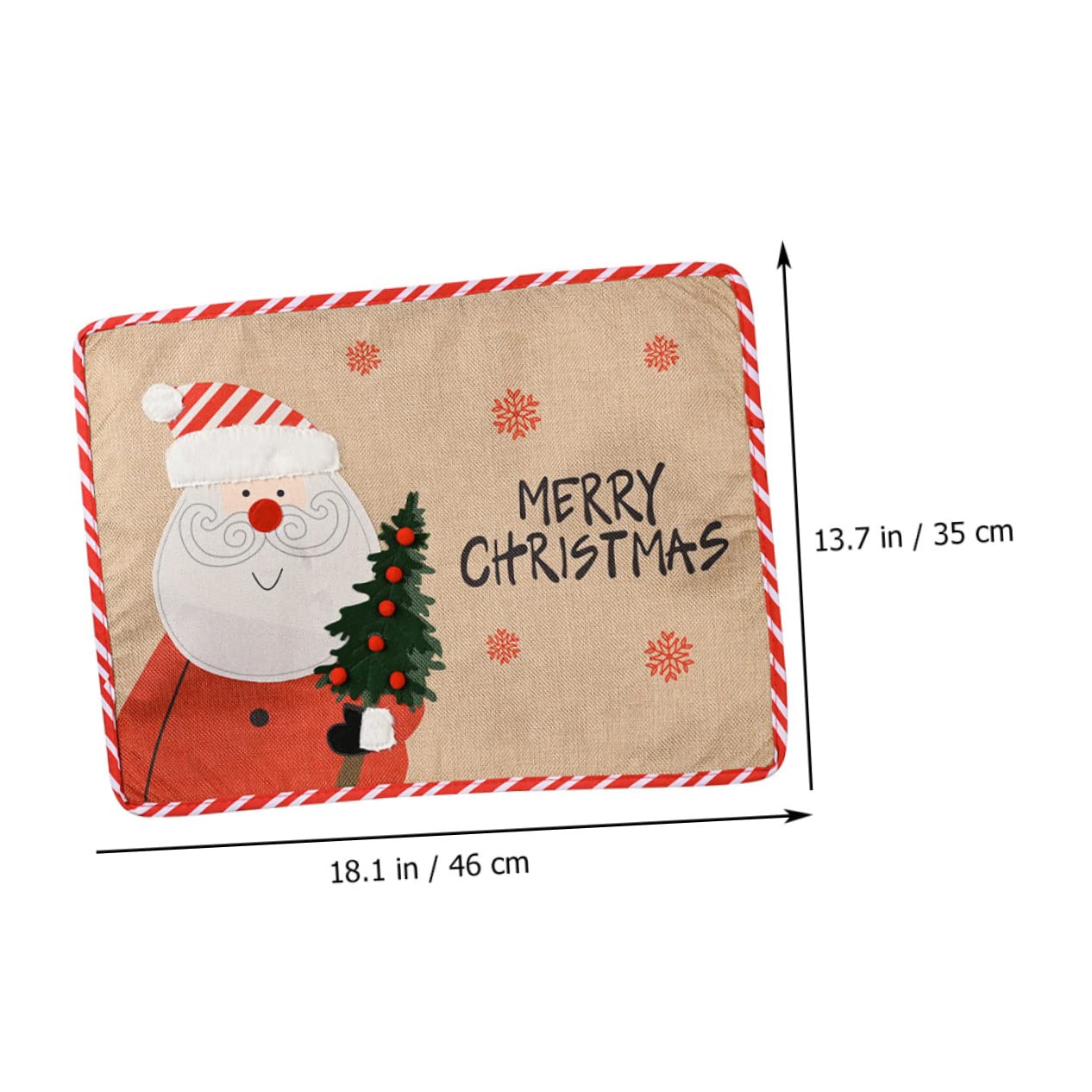 4 Piezas Decoración navideña manteles de Navidad manteles de Rayas Christmas Tablecloth Christmas Table Runner Posavasos navideños cojín de Copa de Fiesta Mantel de Rayas Tela Rojo TOPBATHY