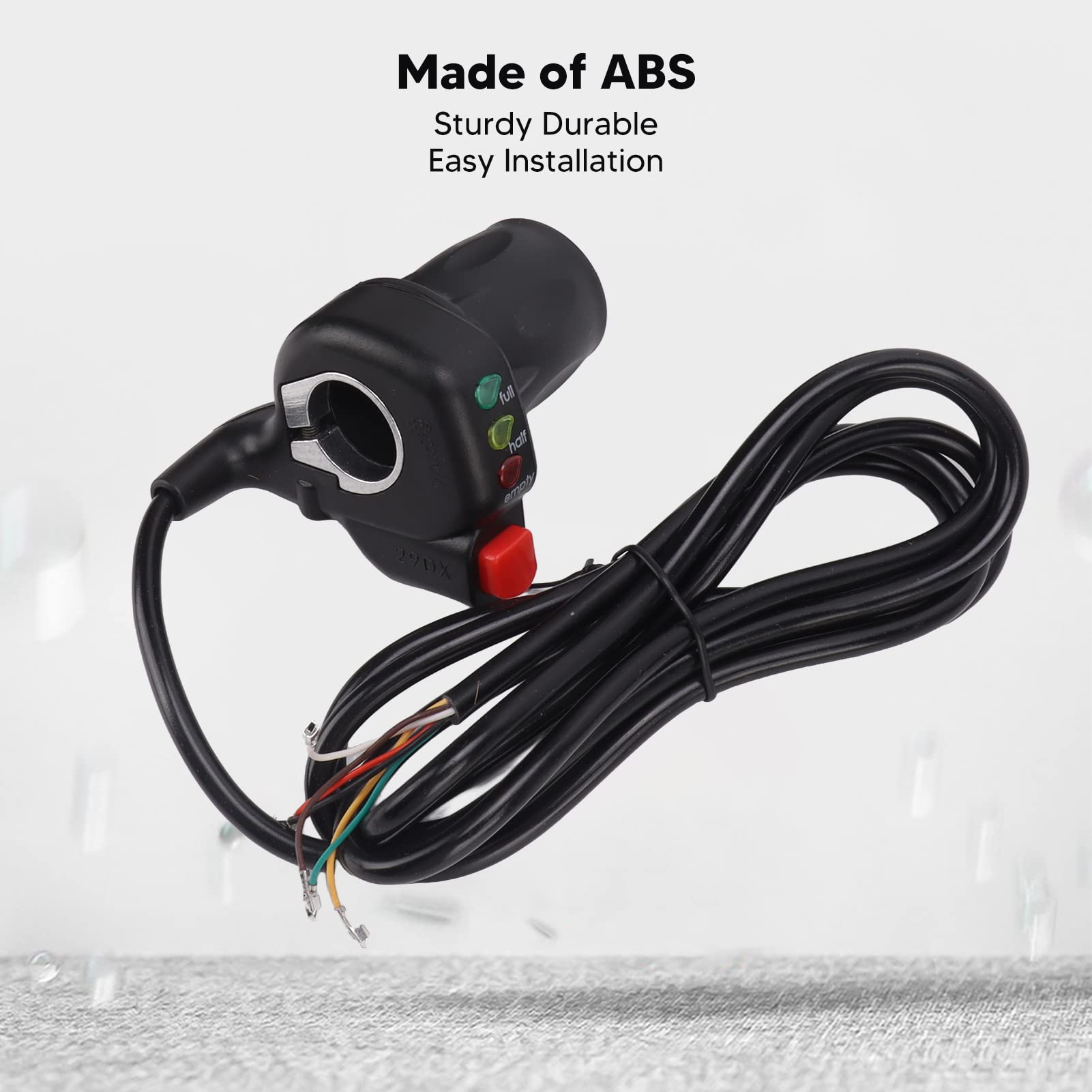 Acelerador de Bicicleta Eléctrica, Control de Velocidad Estable y Receptivo, Empuñadura Universal de 22 mm, 48V, ABS, Scooters y Bicicletas Eléctricas
