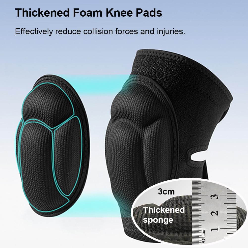 MRKU Genouillères de Sport antidérapantes, 1 Paire, 30 mm d'épaisseur, Protection Anti-Collision pour Le Jardinage, la Construction, Le Nettoyage des sols et l'équitation.