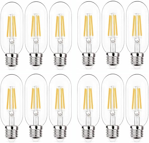 Miniatura 7 de foco LED E26 de 4 W, equivalente a 40 W, foco tubular E26 no regulable luz cálida diurna 4000 K, foco de filamento Edison antiguo transparente, Luz