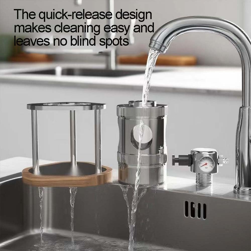 Coffee Machine，Espresso Maker, 58mm Pneumatic Portable Manual Coffee Machine with Pressure Gauge, 16Bar Fast Extraction, Stainless Steel, Detachable Design for Home, Travel, Camping