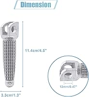 Vista 2 de uxcell 1 par de aleación de aluminio de 0.472 in reposapiés de motocicleta reposapiés reposapiés Peg Bike Bicicleta Ciclismo tono plateado