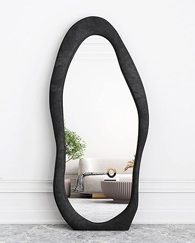 Miniatura 2 de OGCAU Full Length Mirror, Irregular Wavy Mirror Full Length, Wave Floor Mirror, Full Length Wall Mirror, Wall Mirror Standing Hanging or Leaning