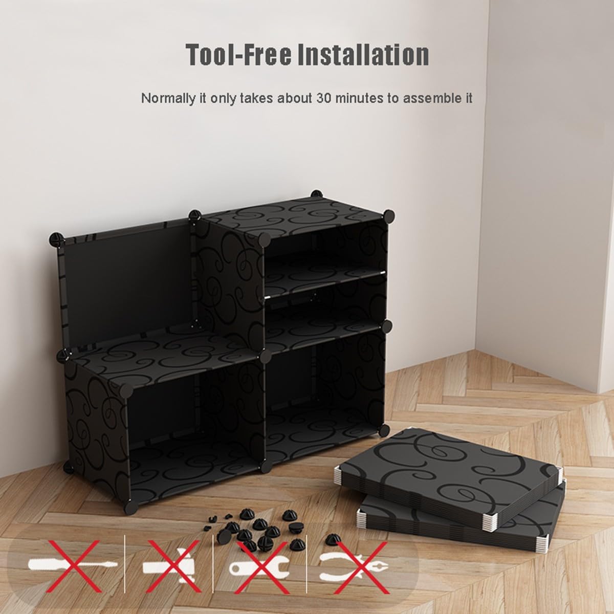 Scarpiera multifunzionale modulare a cubo, scarpiera con porta laterale, divisorio rimovibile, ideale per tutti i tipi di scarpe in corridoio, camera da letto, ingresso e soggiorno - una scelta saggia
