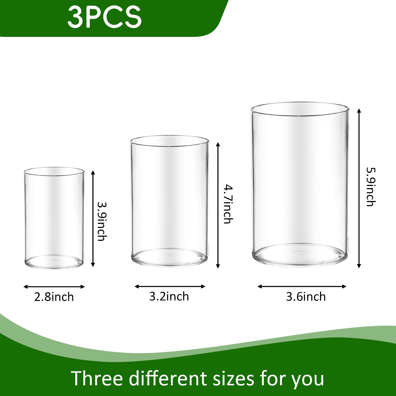 Amazon.com: 36pcs Glass Vase Cylinder for Centerpieces 4,4.7,6Inch