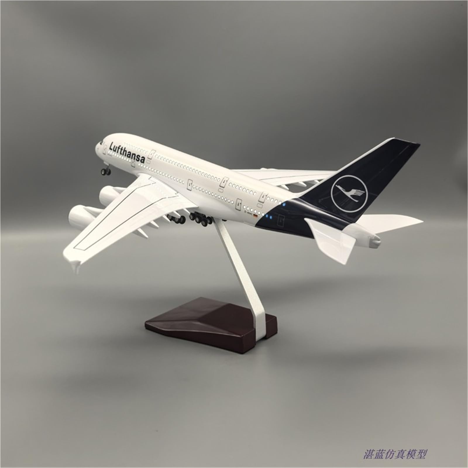 Modello Ridotto Aereo Aereo in Metallo Pressofuso da 36 Cm, Scala 1:200, for Lufthansa, Modello di Aereo Passeggeri for Airbus A380 con Ruote Aerei Modellini in Scala(No Light)