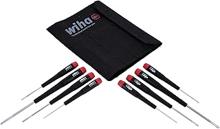 Wiha 26199 Slotted and Phillips Screwdriver Set in Rugged Canvas Pouch, 8 Piece