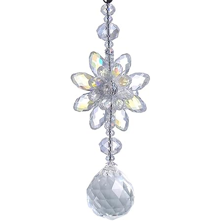 Amazon H D クリスタル花ハンギング サンキャッチャー インテリア やギフトが大人気 透明 インテリア オンライン通販