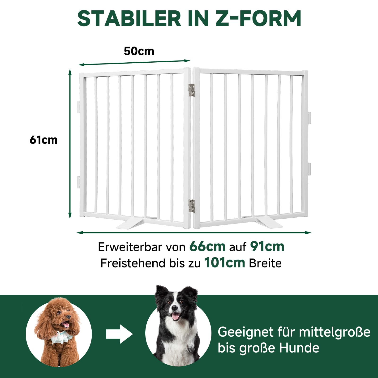 Snagle Paw Vollmetall Freistehend Absperrgitter Hundegitter Treppengitter 102x61cm Faltbares Schutzgitter