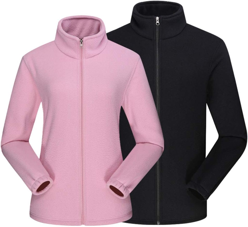 フリースジャケット レディース 無地 アウトドア アウター 登山 ジャケット ハイネック フリースパーカー メンズ 保温 防風 軽量