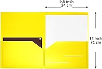 Vista 2 de Youngever Paquete de 6 carpetas de plástico resistente con dos bolsillos, carpetas de plástico resistente con 2 bolsillos (amarillo)