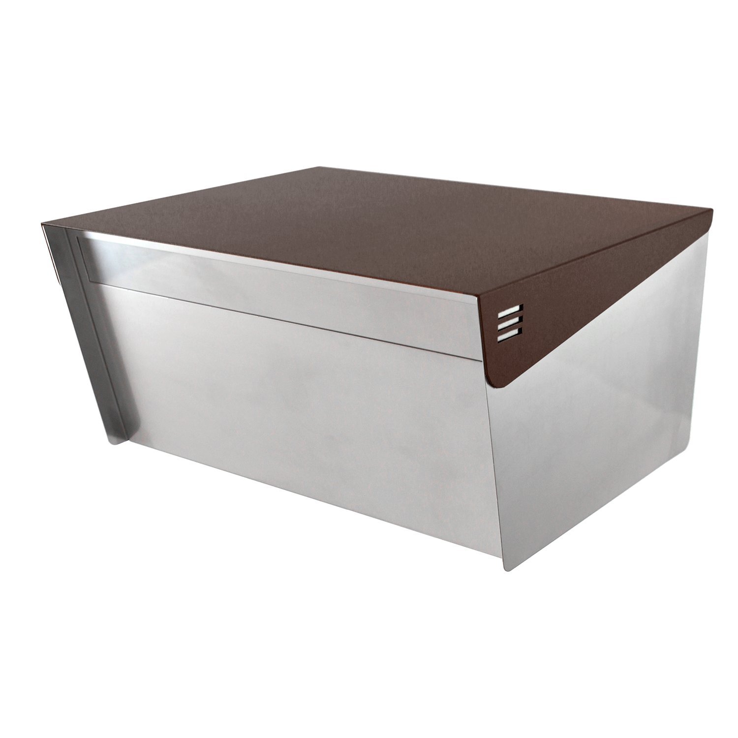 Wide DR - Stainless Steel Post Mount Modern Design Mailbox with Lock and Key Extra Large Letterbox Rust Proof for Modern Home House Apartment Rural Roadside 12" x 15" x 8" (Chocolate Brown)