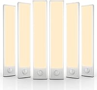 Vista 9 de Paquete de 6 luces inalámbricas para debajo del gabinete, 32 luces LED recargables con sensor de movimiento para interiores, luces magnéticas