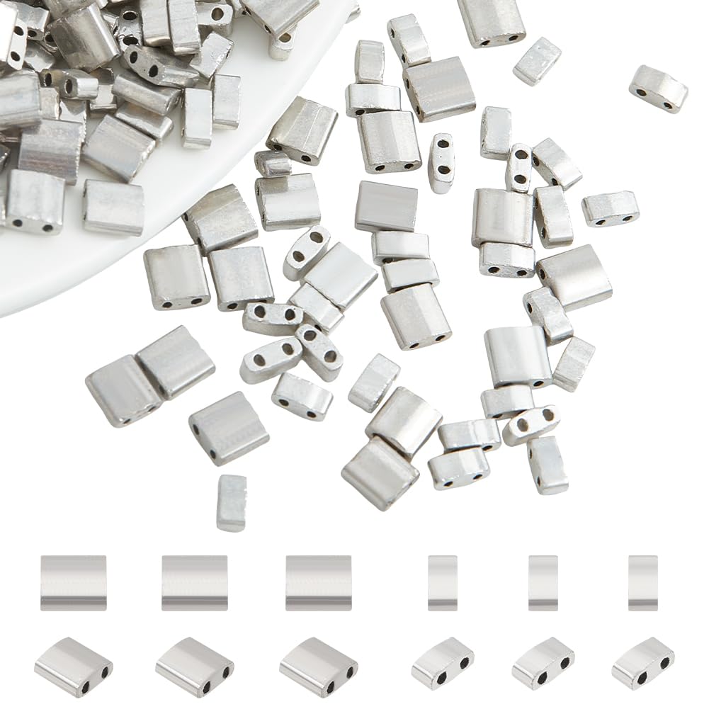 NBEADS Kit Perline Di Vetro Per Gioielli Fai-da-te – 750 Pezzi Tra Tila 2 Fori, Perline Ceche E Rotonde, 8 Colori - 2