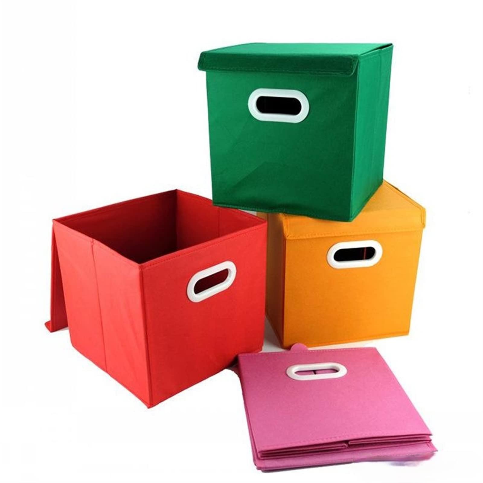 Caja de almacenamiento plegable de tela no tejida para el hogar y la oficina, color azul