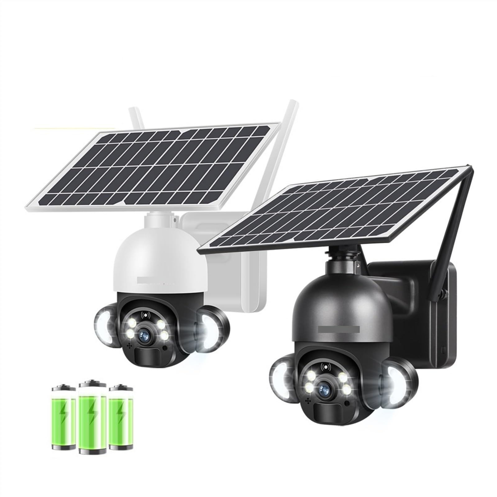 Camera Surveillance, Caméra de Surveillance vidéo sans fil, avec carte Sim 4G et 4MP, panneau solaire 6W, CCTV, alarme extérieure, batterie longue durée de veille ,Sécurité, Antivol(White 4G No Card)