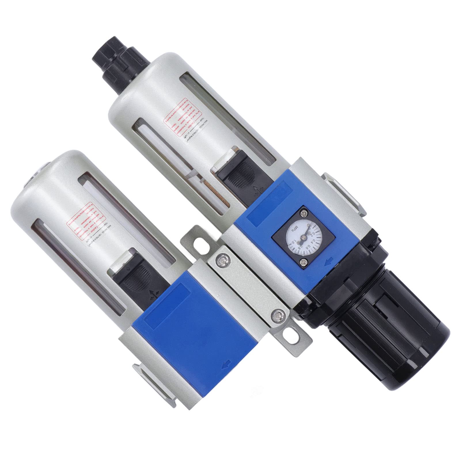 Cocoarm Filtro de Aire Comprimido Regulador Lubricador Combo Aleación de Aluminio Unidad de Tratamiento de Fuente de Aire PT3 8 PT1 2 Trampa de Aceite de Agua de 40 Micras para Sistemas Neumáticos
