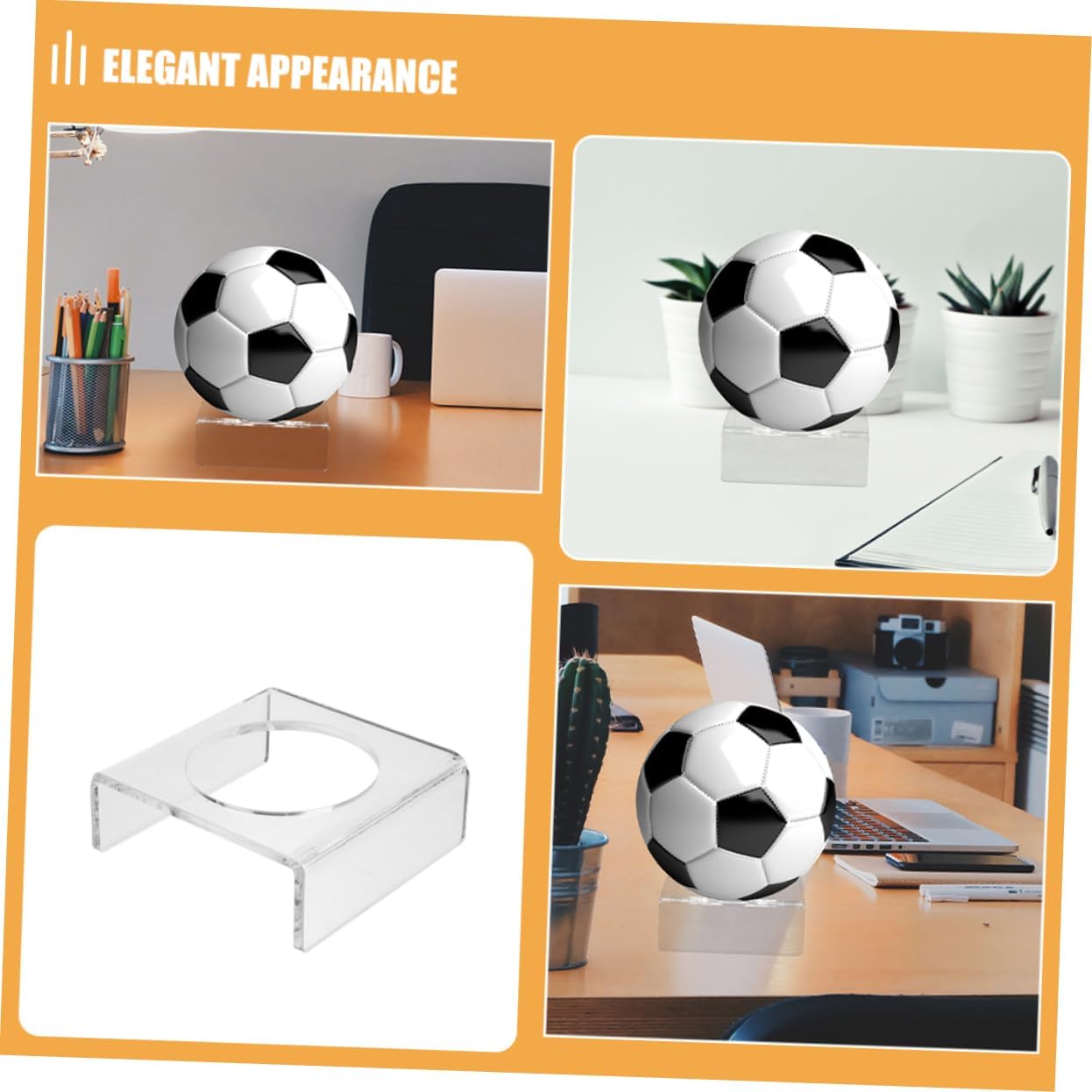 Acrylic Ball Display Stand Transparent Holder for Basketball Soccer Volleyball Rugby Ball Storage Rack for Home Decor and Organization